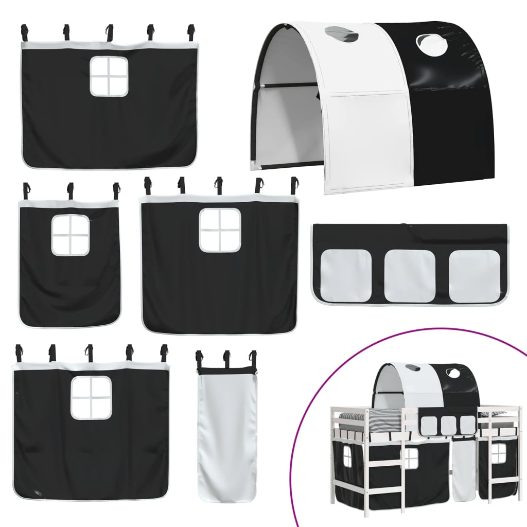 Lit mezzanine enfants avec tunnel sans matelas 90x190 cm - XIOS