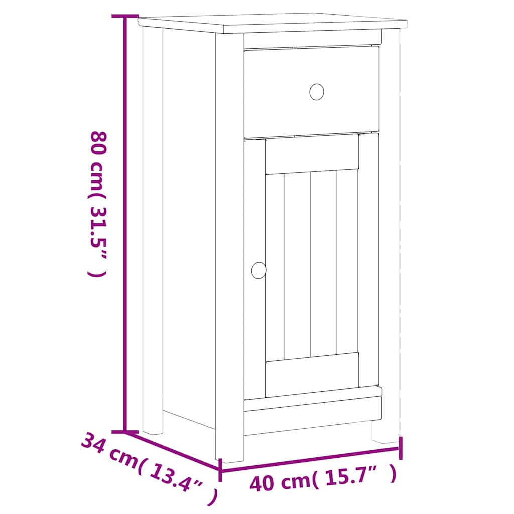 Meubles de salle de bain 3 pcs BERG blanc bois de pin massif