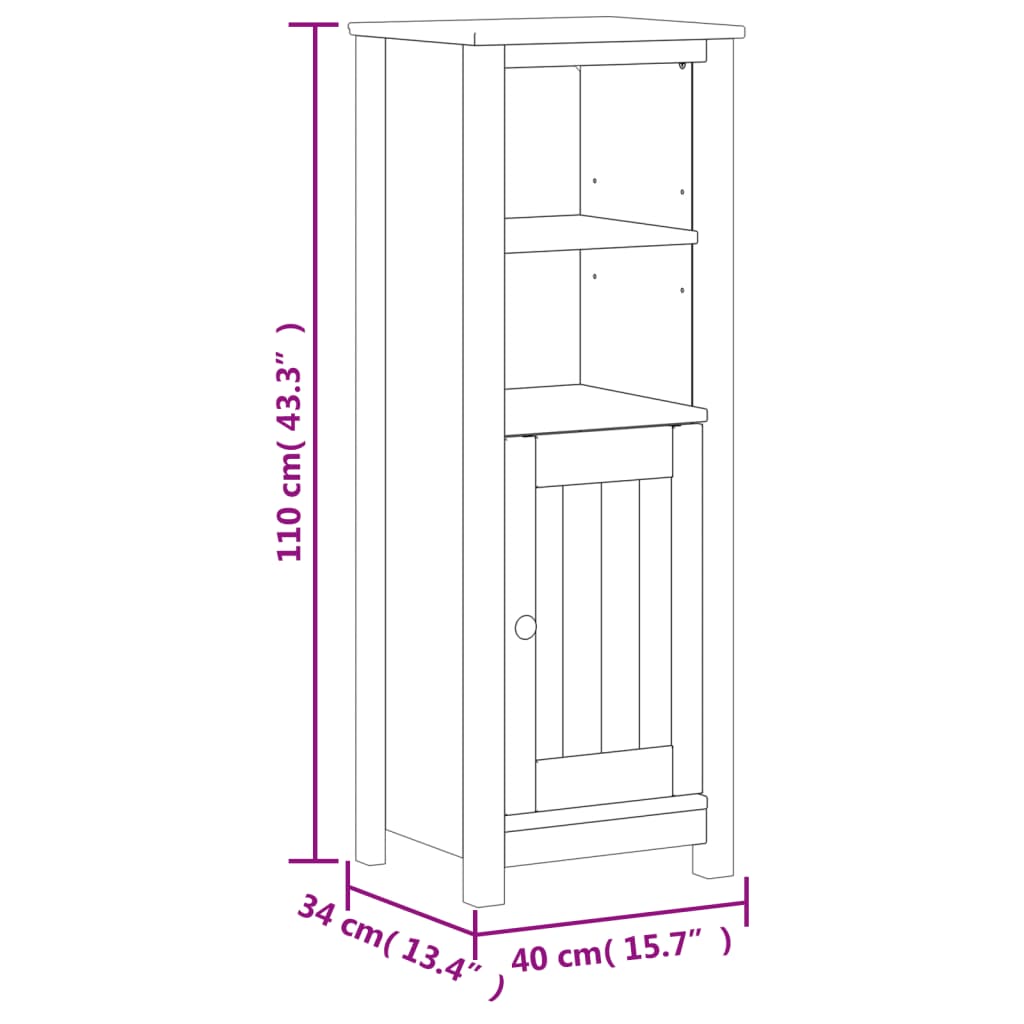 Meubles de salle de bain 3 pcs BERG blanc bois de pin massif