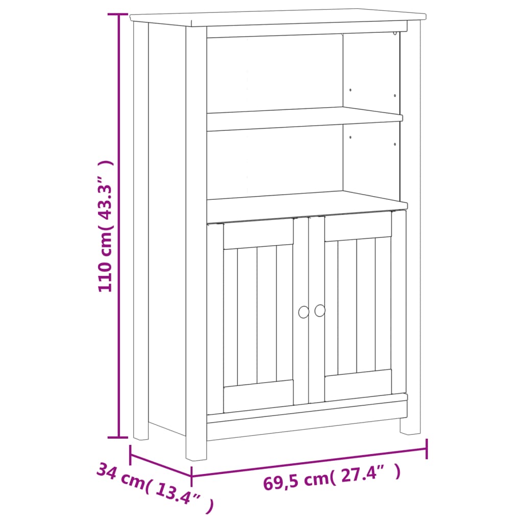 Meubles de salle de bain 3 pcs BERG blanc bois de pin massif