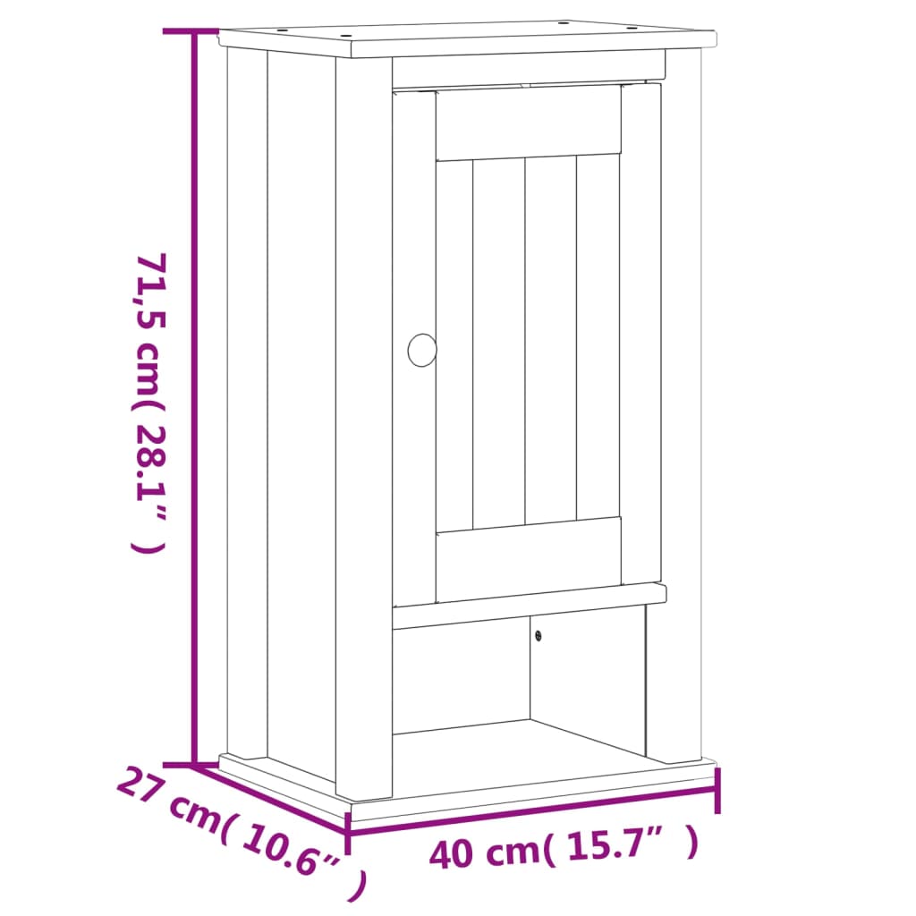 Meubles de salle de bain 3 pcs BERG blanc bois de pin massif