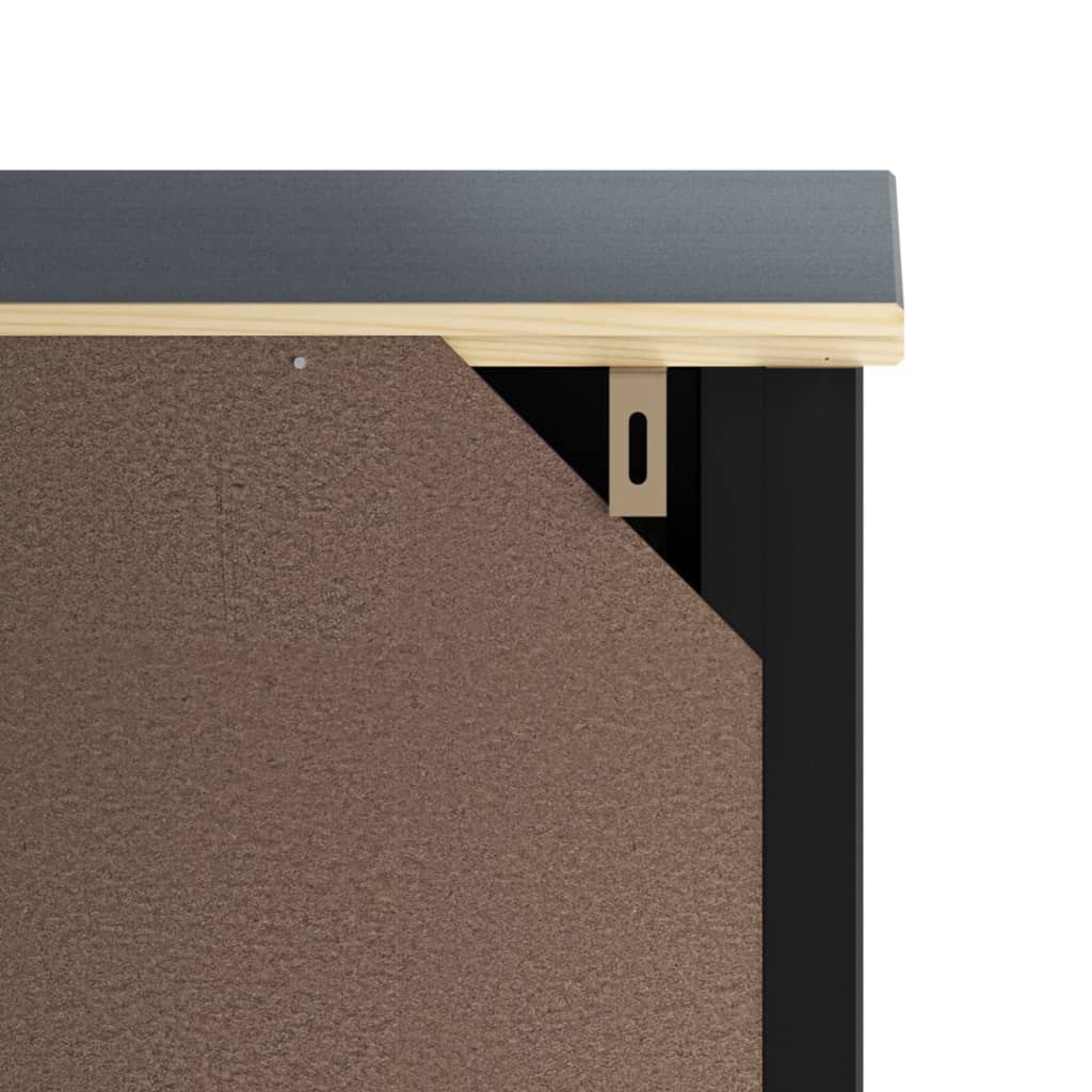 Meubles de salle de bain 3 pcs BERG noir bois de pin massif