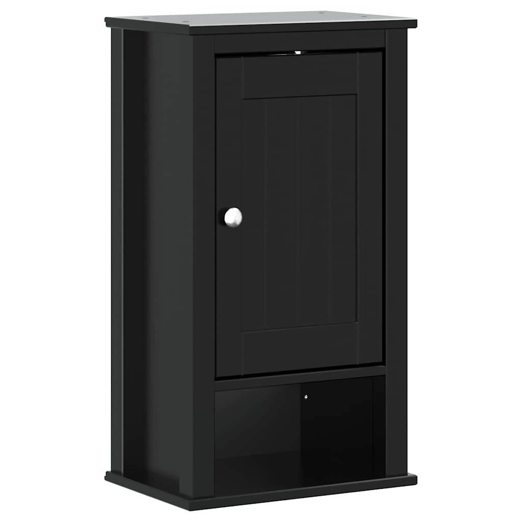 Meubles de salle de bain 4 pcs BERG noir bois de pin massif