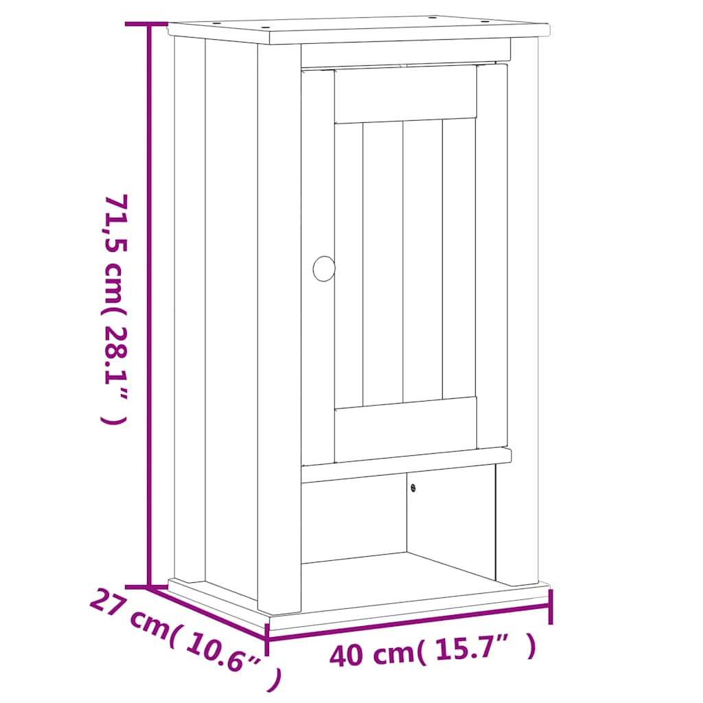 Meubles de salle de bain 4 pcs BERG noir bois de pin massif