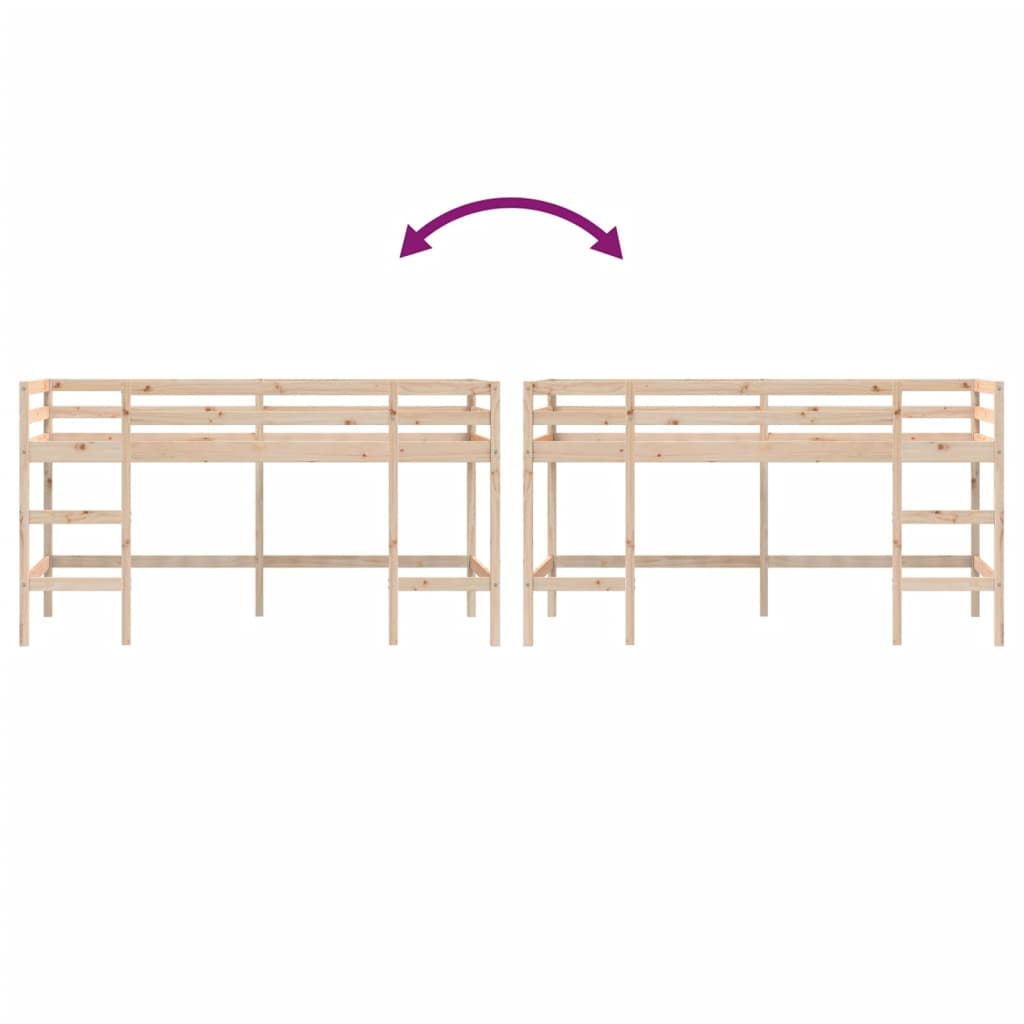 Lit mezzanine d'enfants sans matelas avec échelle 80x200 cm - XIOS