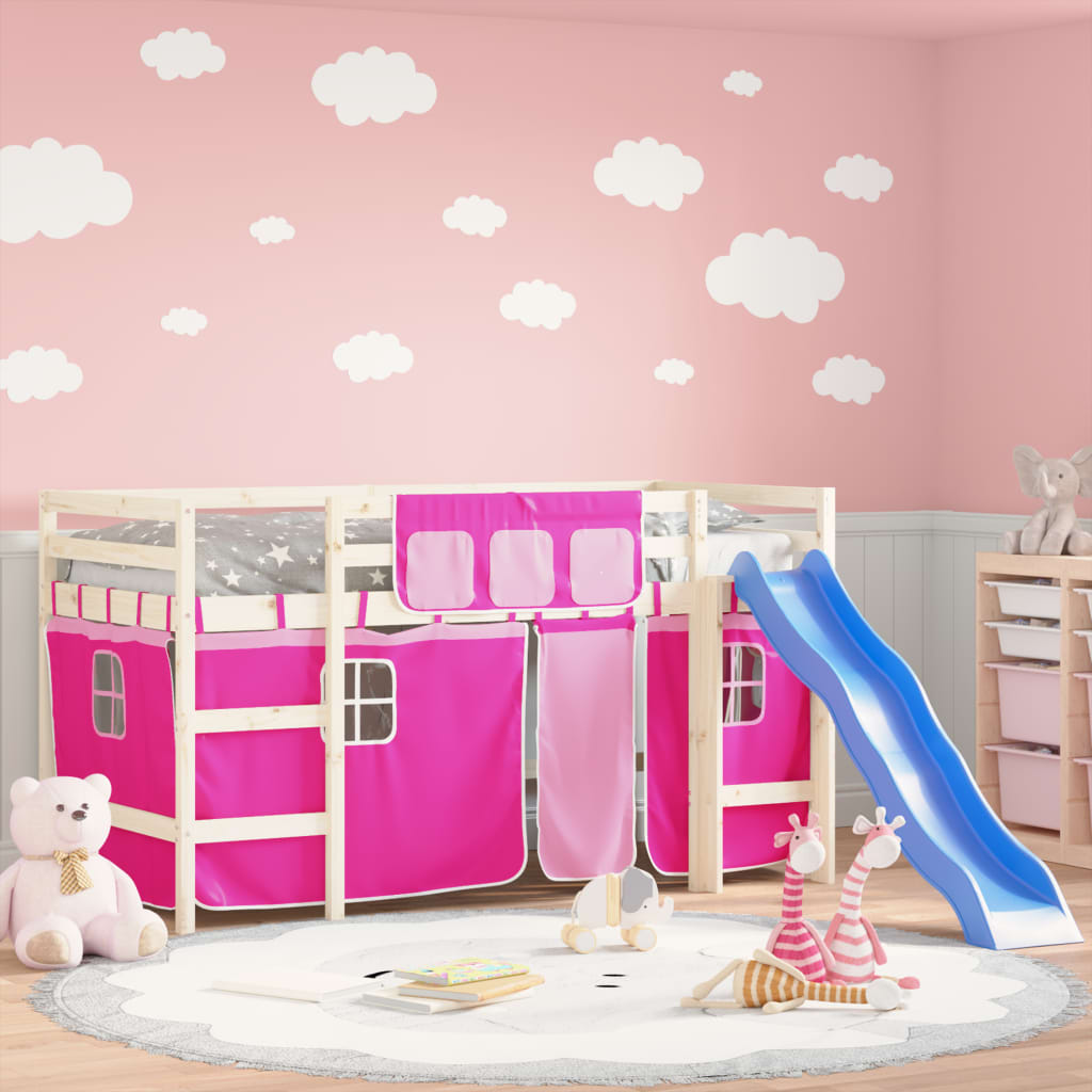 Rideaux pour lit mezzanine rose polyester - XIOS