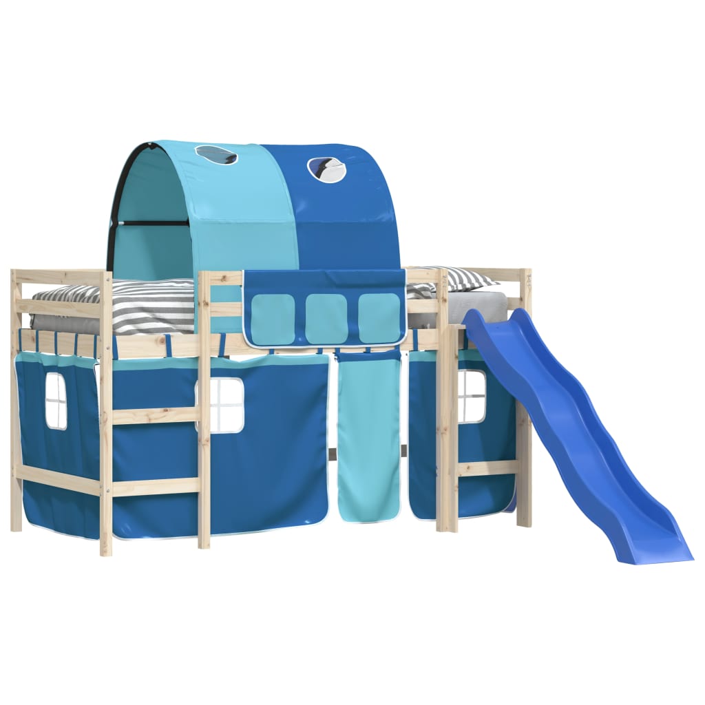 Rideaux pour lit mezzanine avec tunnel bleu polyester - XIOS