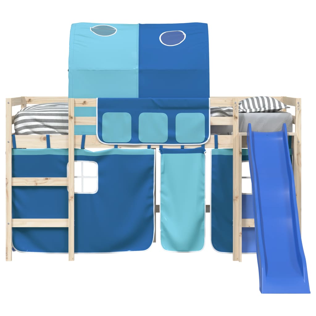 Rideaux pour lit mezzanine avec tunnel bleu polyester - XIOS