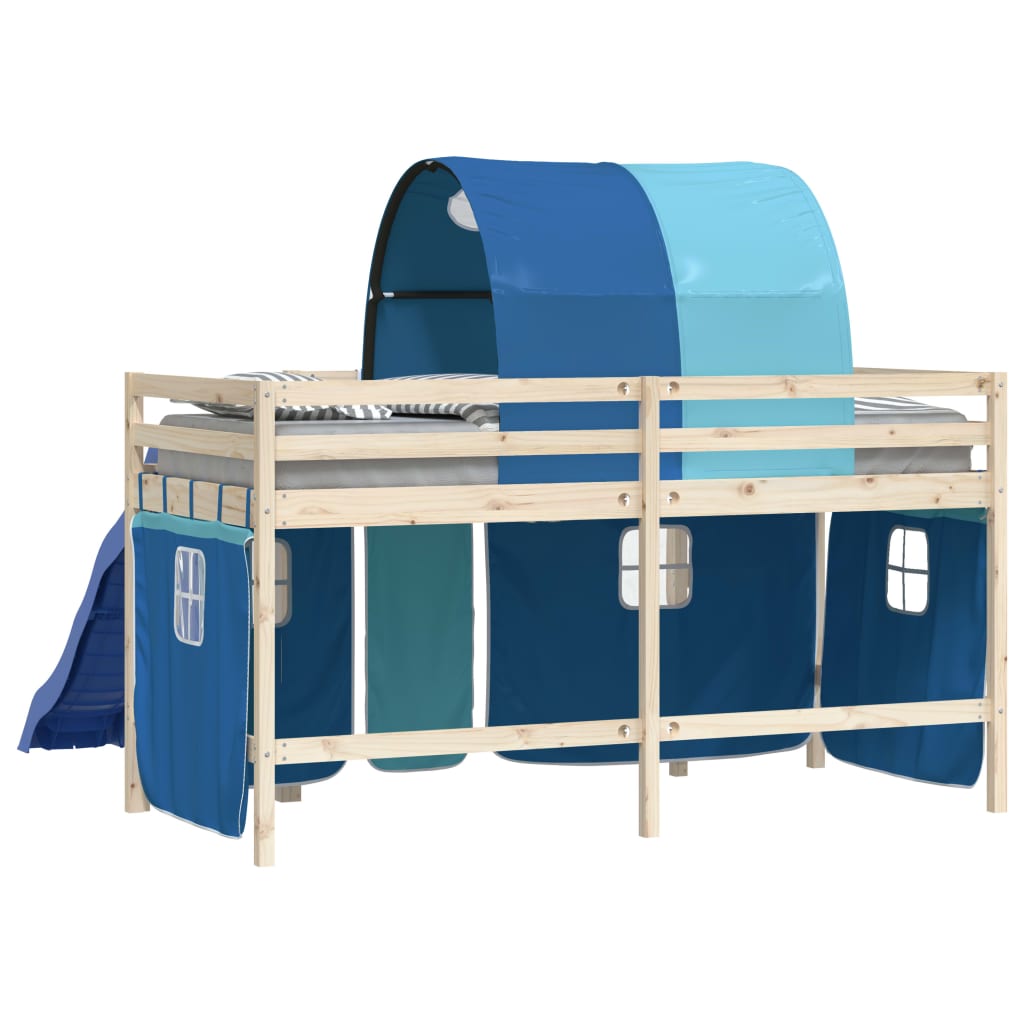 Rideaux pour lit mezzanine avec tunnel bleu polyester - XIOS