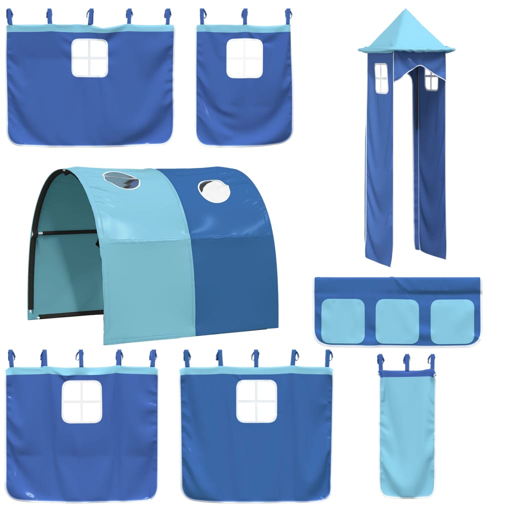 Rideaux pour lit mezzanine avec tunnel et tour bleu - XIOS