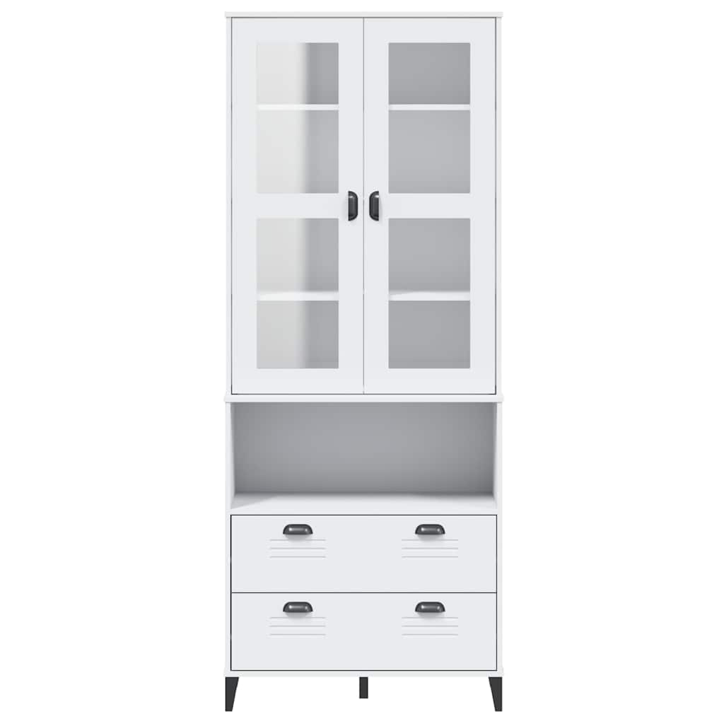 Buffet VIKEN blanc 80x40x200 cm bois massif de pin - XIOS