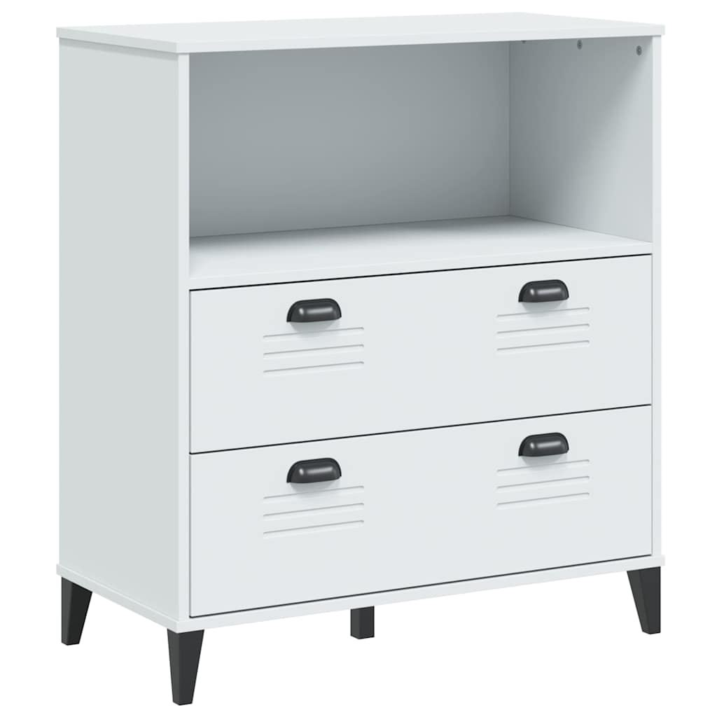 Buffet VIKEN blanc 80x40x200 cm bois massif de pin - XIOS