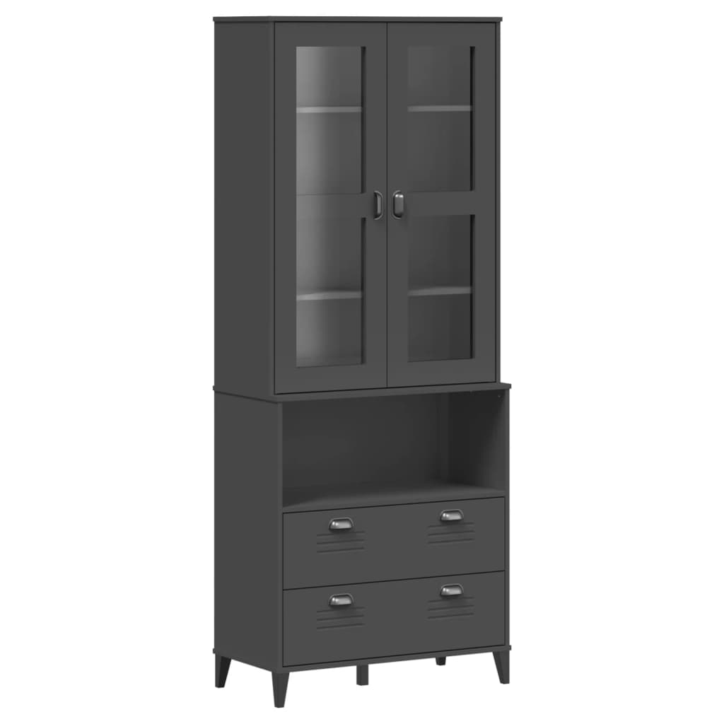 Buffet VIKEN gris anthracite 80x40x200 cm bois massif de pin - XIOS