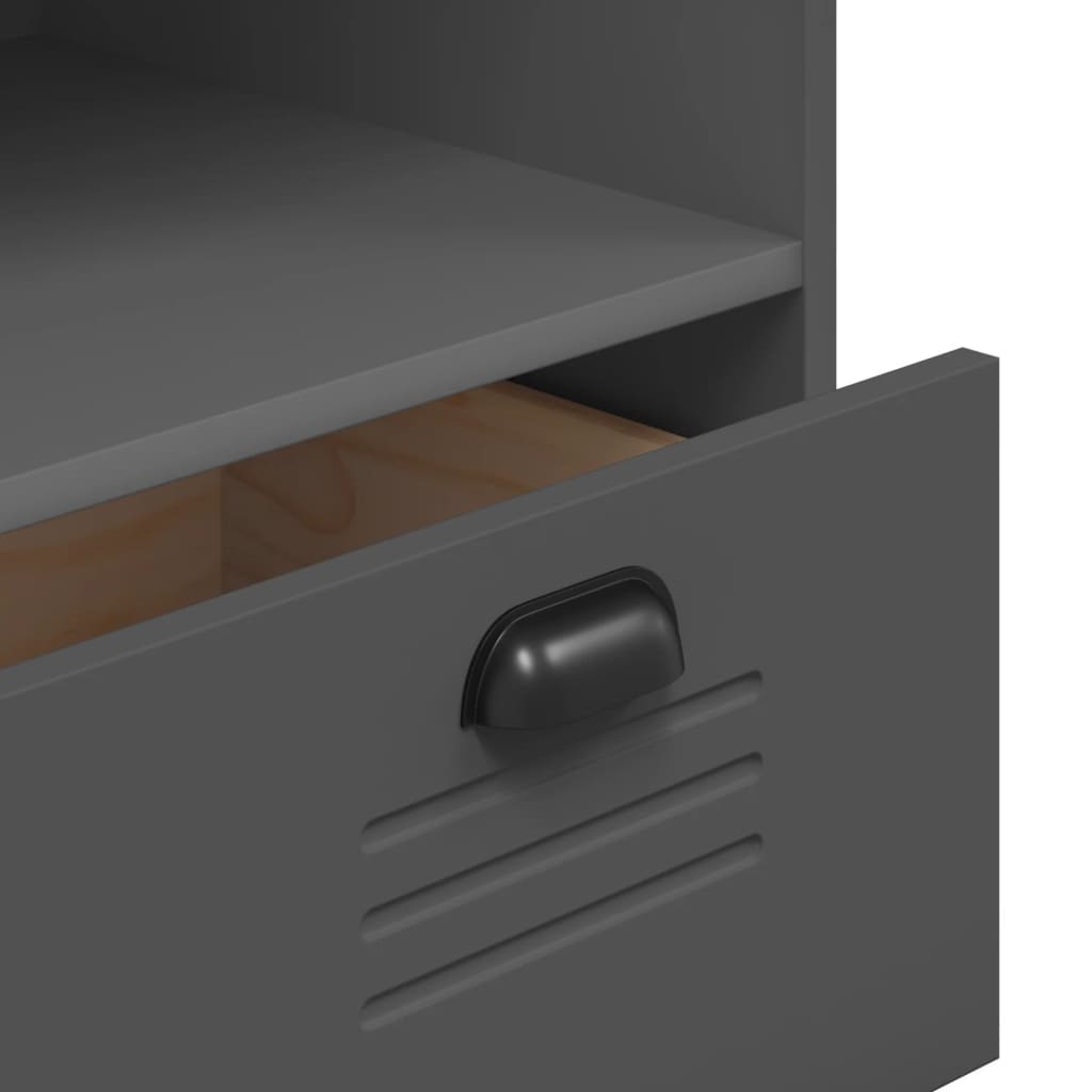 Buffet VIKEN gris anthracite 80x40x200 cm bois massif de pin - XIOS