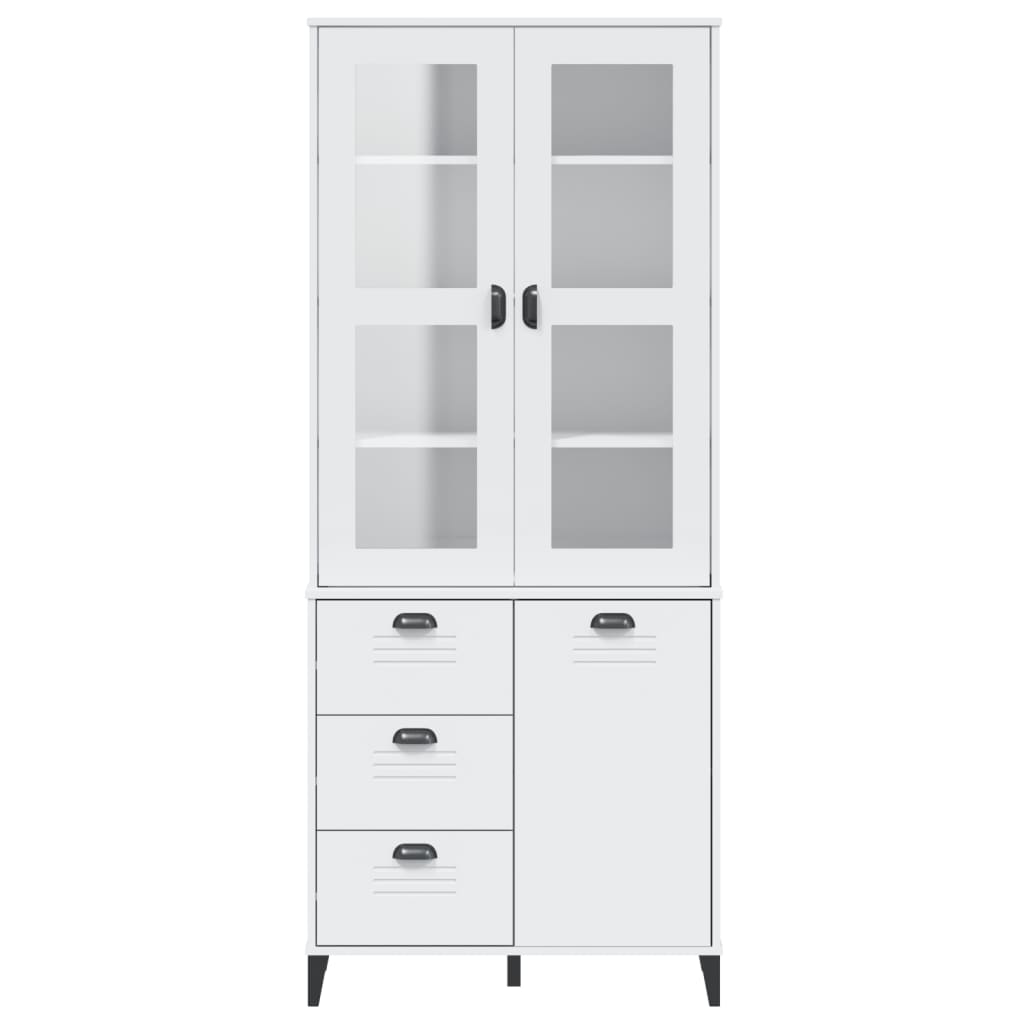 Buffet VIKEN blanc 80x40x190 cm bois massif de pin - XIOS
