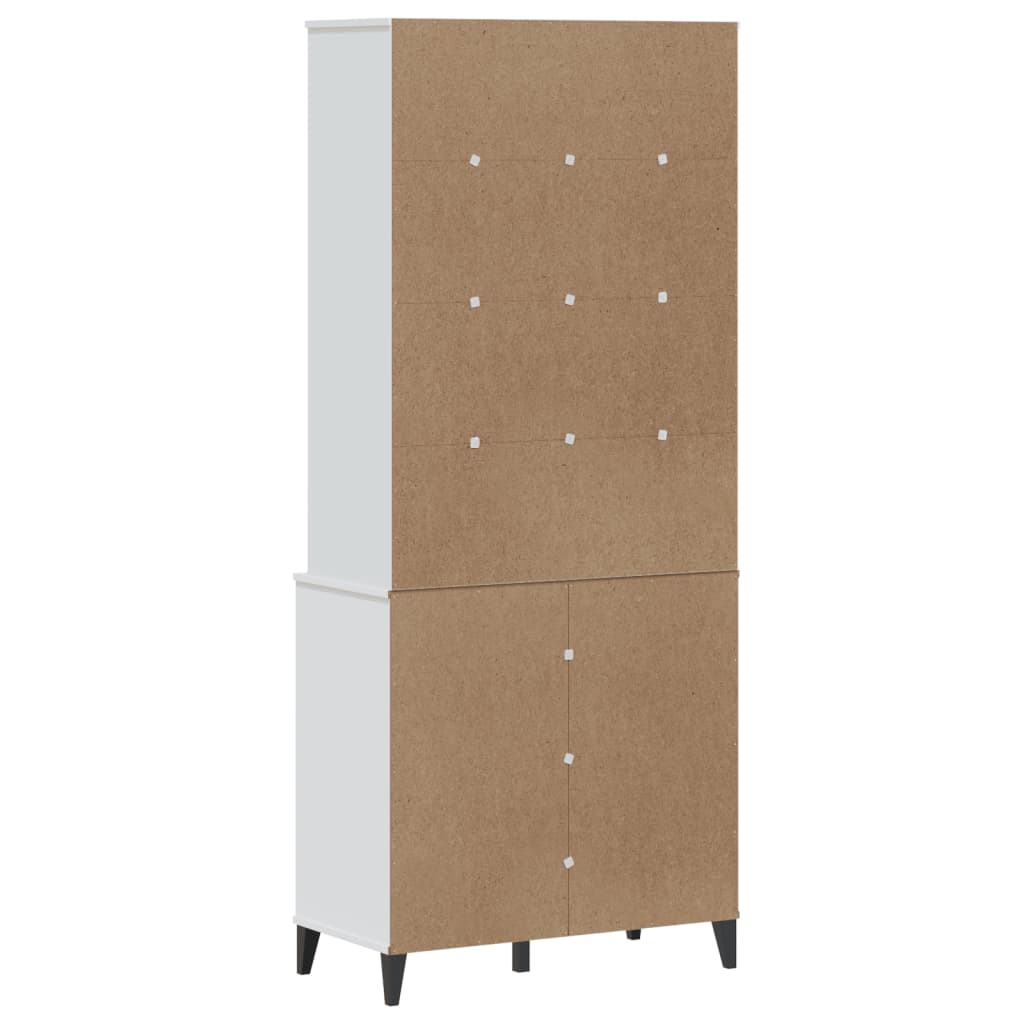 Buffet VIKEN blanc 80x40x190 cm bois massif de pin - XIOS