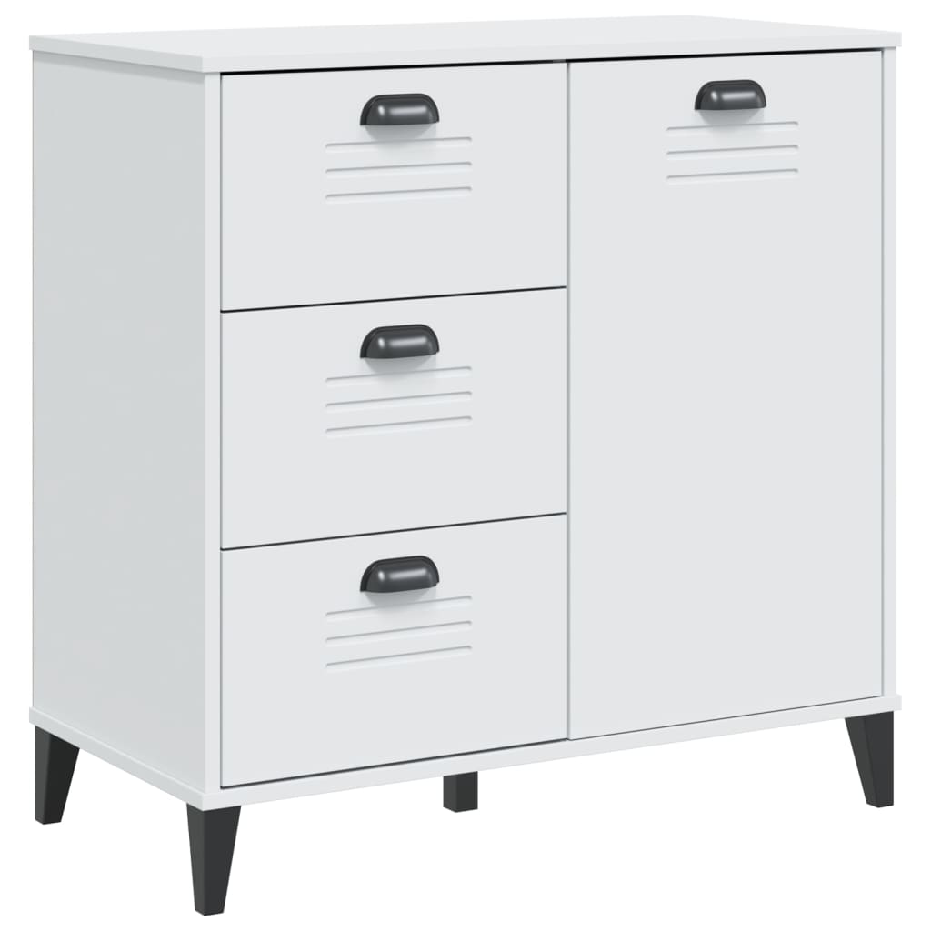 Buffet VIKEN blanc 80x40x190 cm bois massif de pin - XIOS