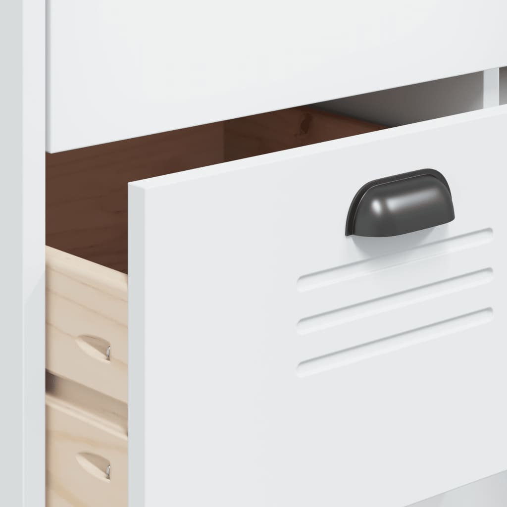 Buffet VIKEN blanc 80x40x190 cm bois massif de pin - XIOS