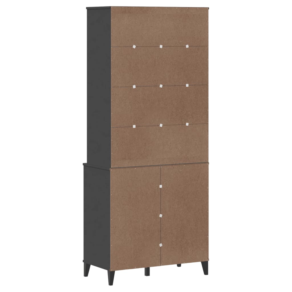 Buffet VIKEN gris anthracite 80x40x190 cm bois massif de pin - XIOS