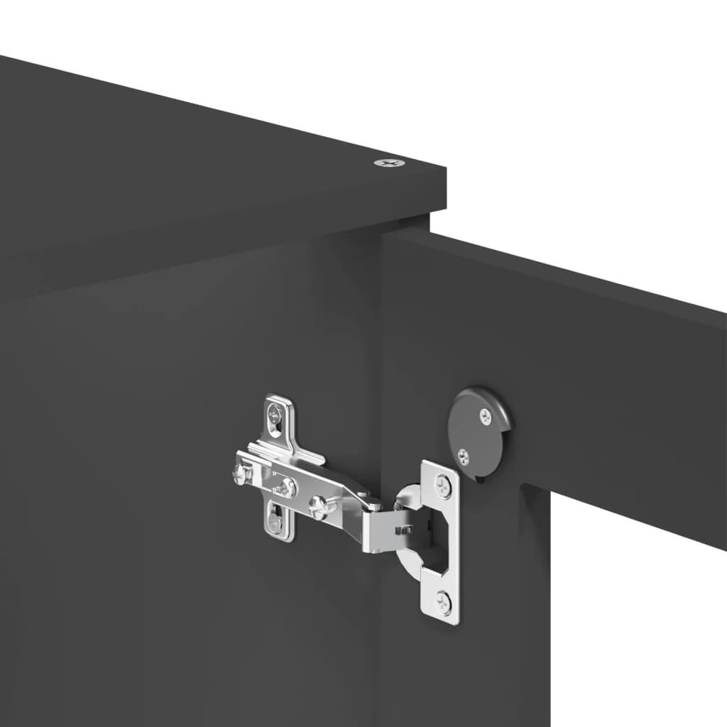 Buffet VIKEN gris anthracite 80x40x190 cm bois massif de pin - XIOS