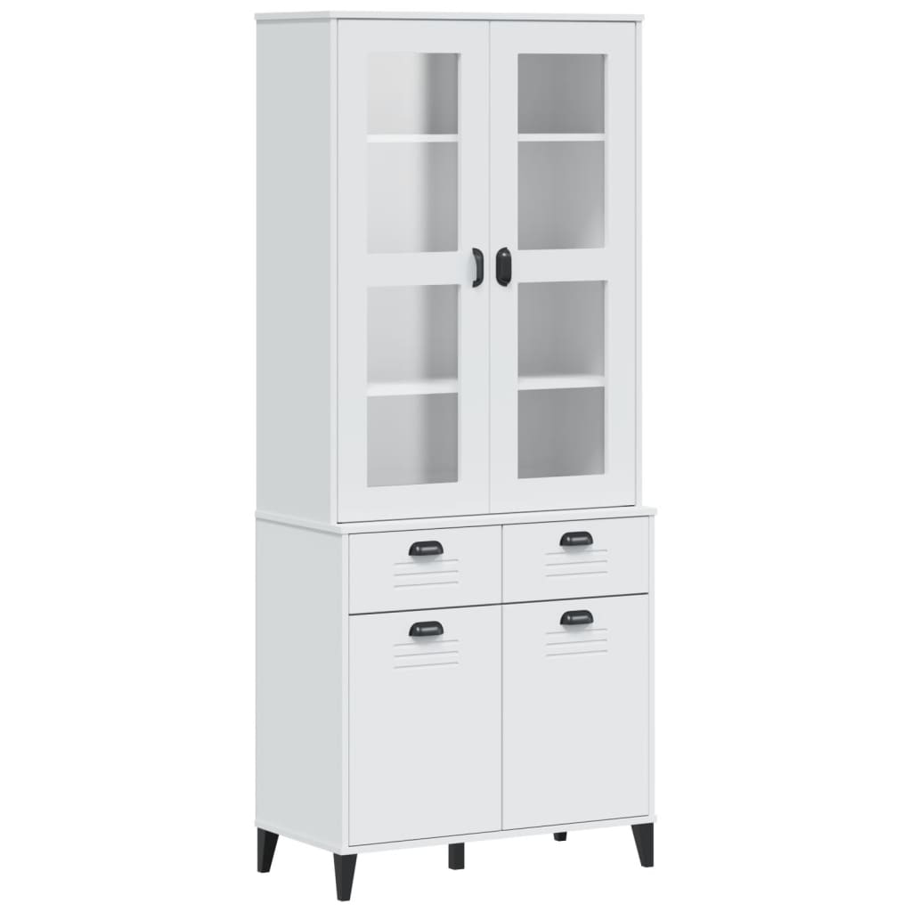 Buffet VIKEN blanc 80x40x190 cm bois massif de pin - XIOS