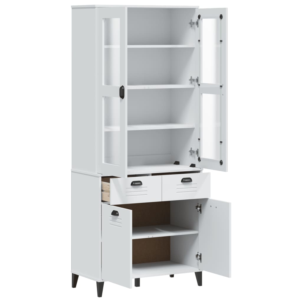 Buffet VIKEN blanc 80x40x190 cm bois massif de pin - XIOS