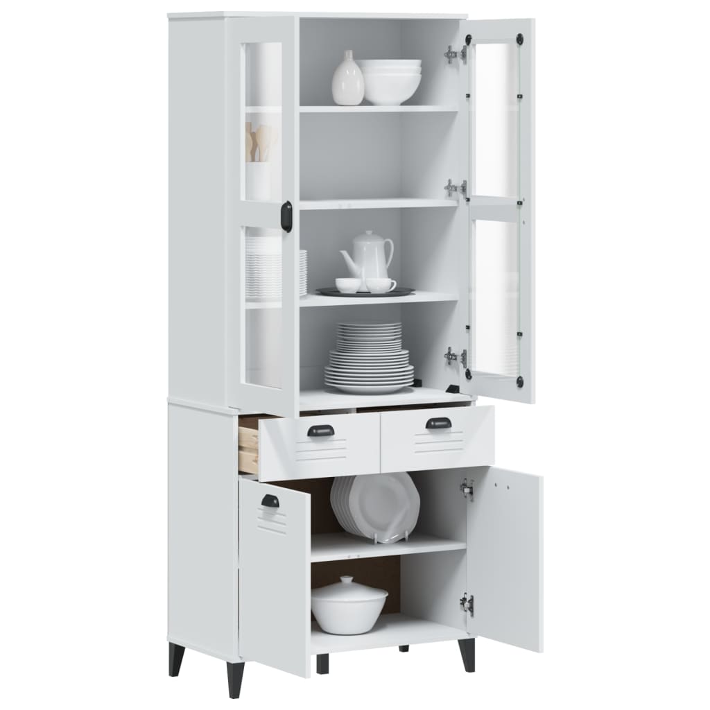 Buffet VIKEN blanc 80x40x190 cm bois massif de pin - XIOS