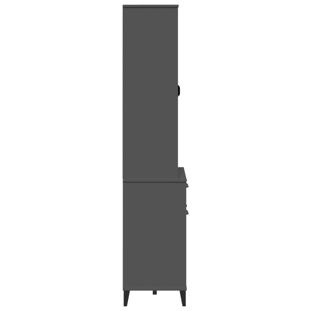 Buffet VIKEN gris anthracite 80x40x190 cm bois massif de pin - XIOS