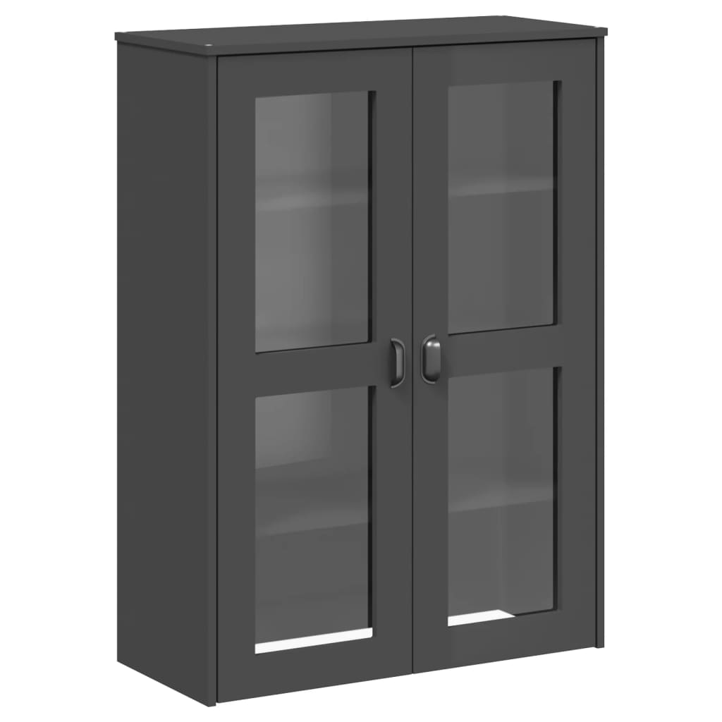 Buffet VIKEN gris anthracite 80x40x190 cm bois massif de pin - XIOS