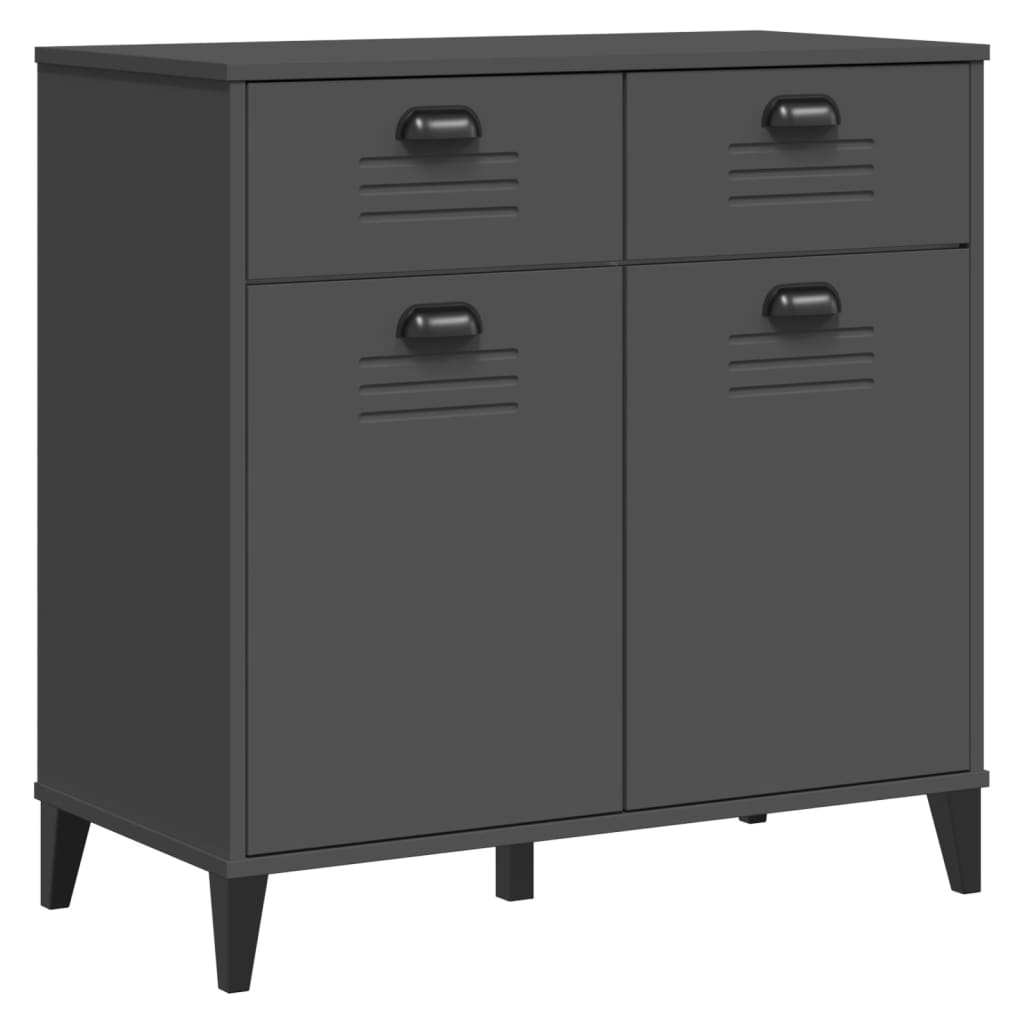 Buffet VIKEN gris anthracite 80x40x190 cm bois massif de pin - XIOS