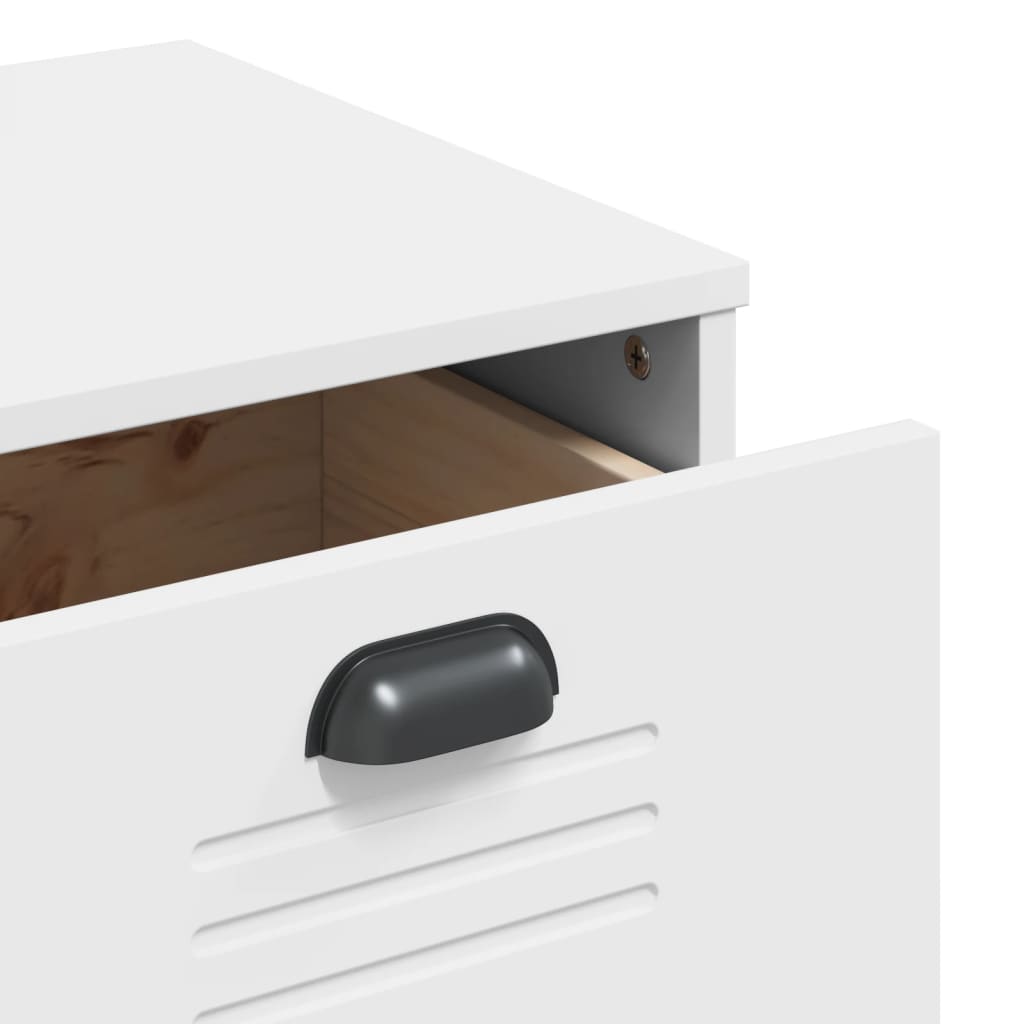 Buffet VIKEN blanc 80x40x190 cm bois massif de pin - XIOS