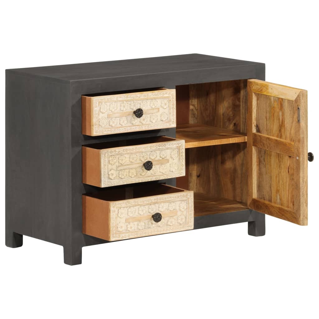 buffet gris et blanc 75x35x55 cm bois de manguier massif - XIOS