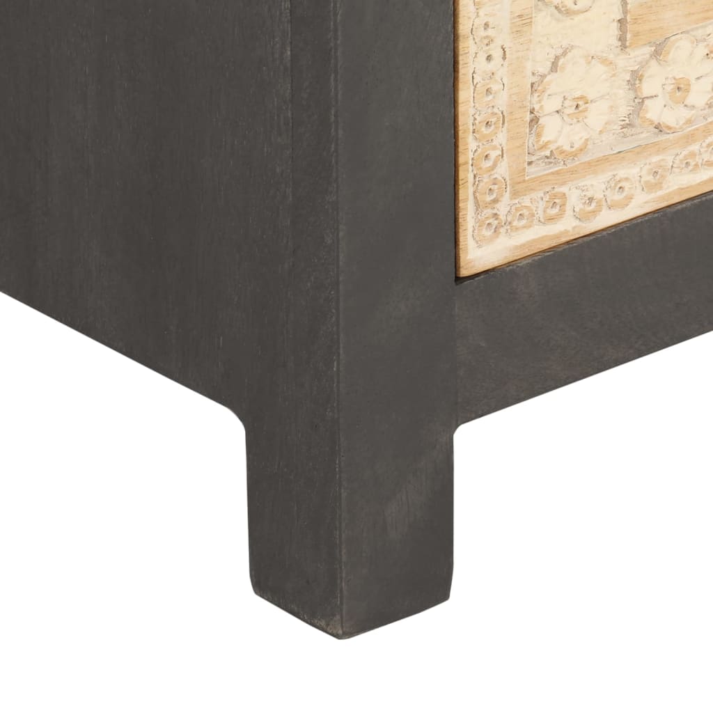 buffet gris et blanc 75x35x55 cm bois de manguier massif - XIOS