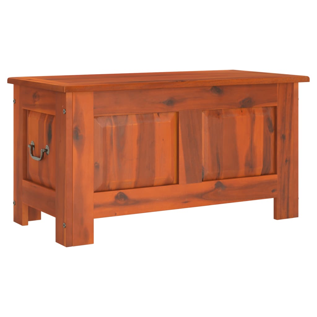 Coffre de rangement avec couvercle marron bois massif d'acacia - XIOS