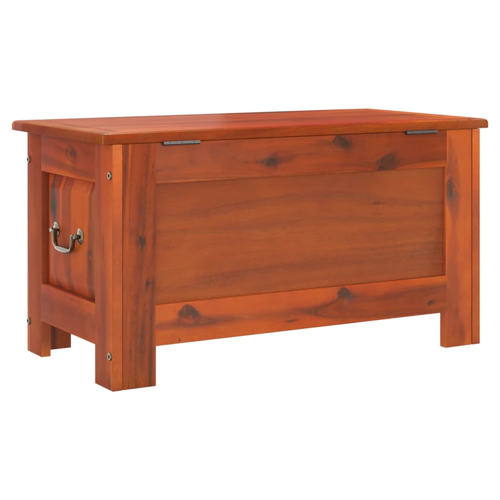 Coffre de rangement avec couvercle marron bois massif d'acacia - XIOS