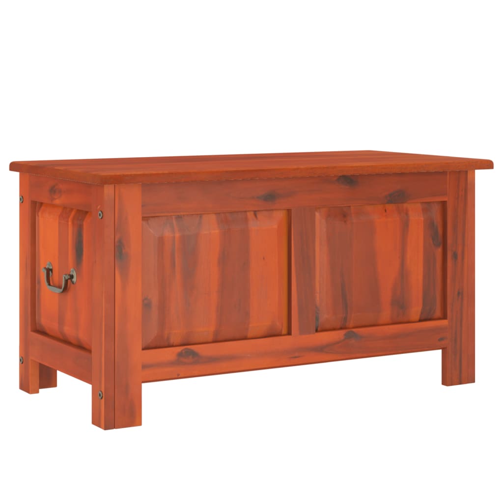 Coffre de rangement avec couvercle marron bois massif d'acacia - XIOS
