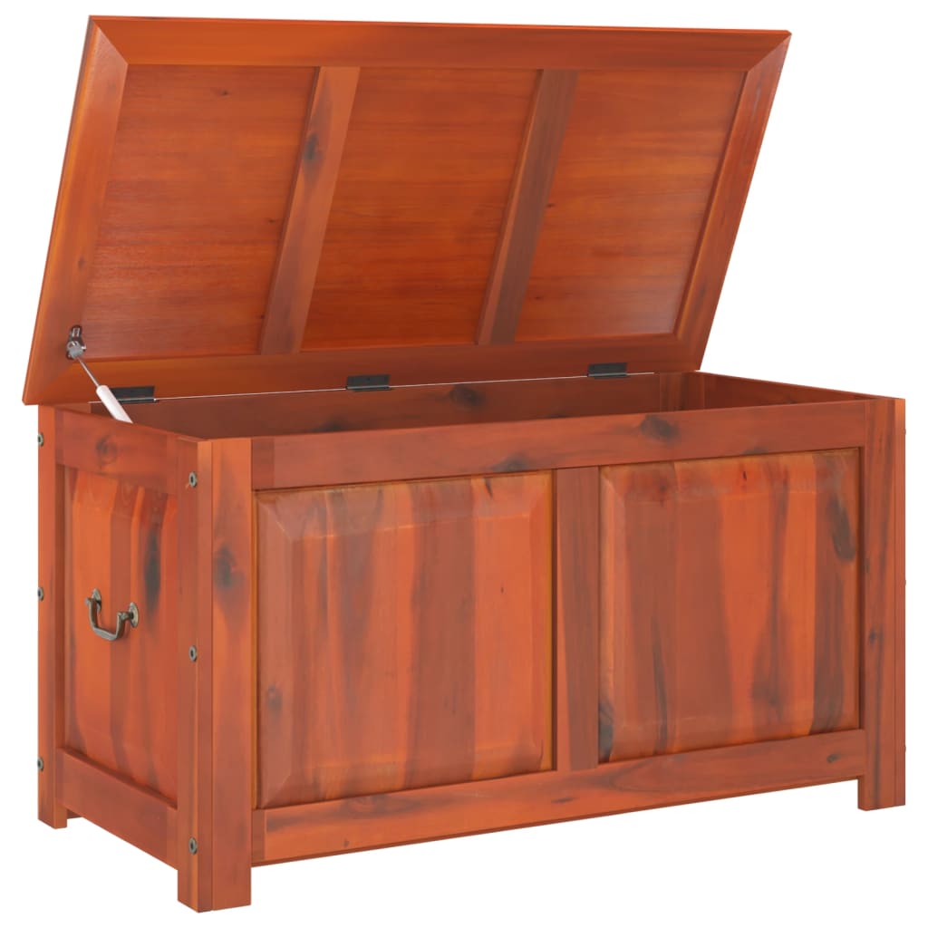Coffre de rangement avec couvercle marron bois massif d'acacia - XIOS
