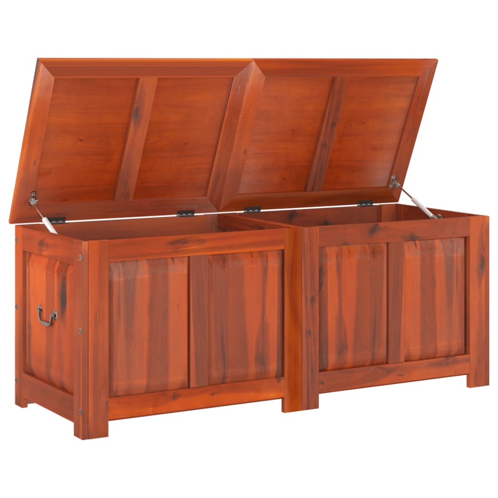Coffre de rangement avec couvercle marron bois massif d'acacia - XIOS