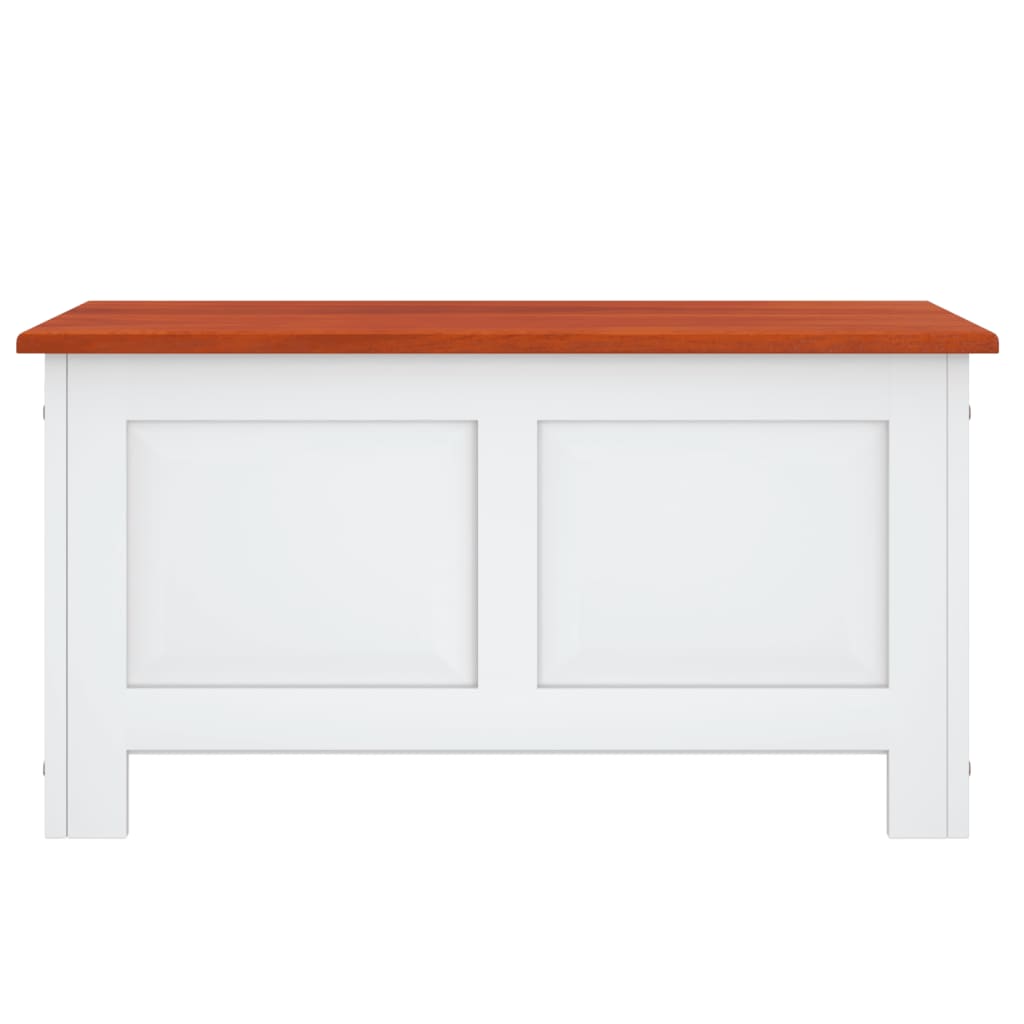 Coffre de rangement et couvercle marron et blanc bois d'acacia - XIOS