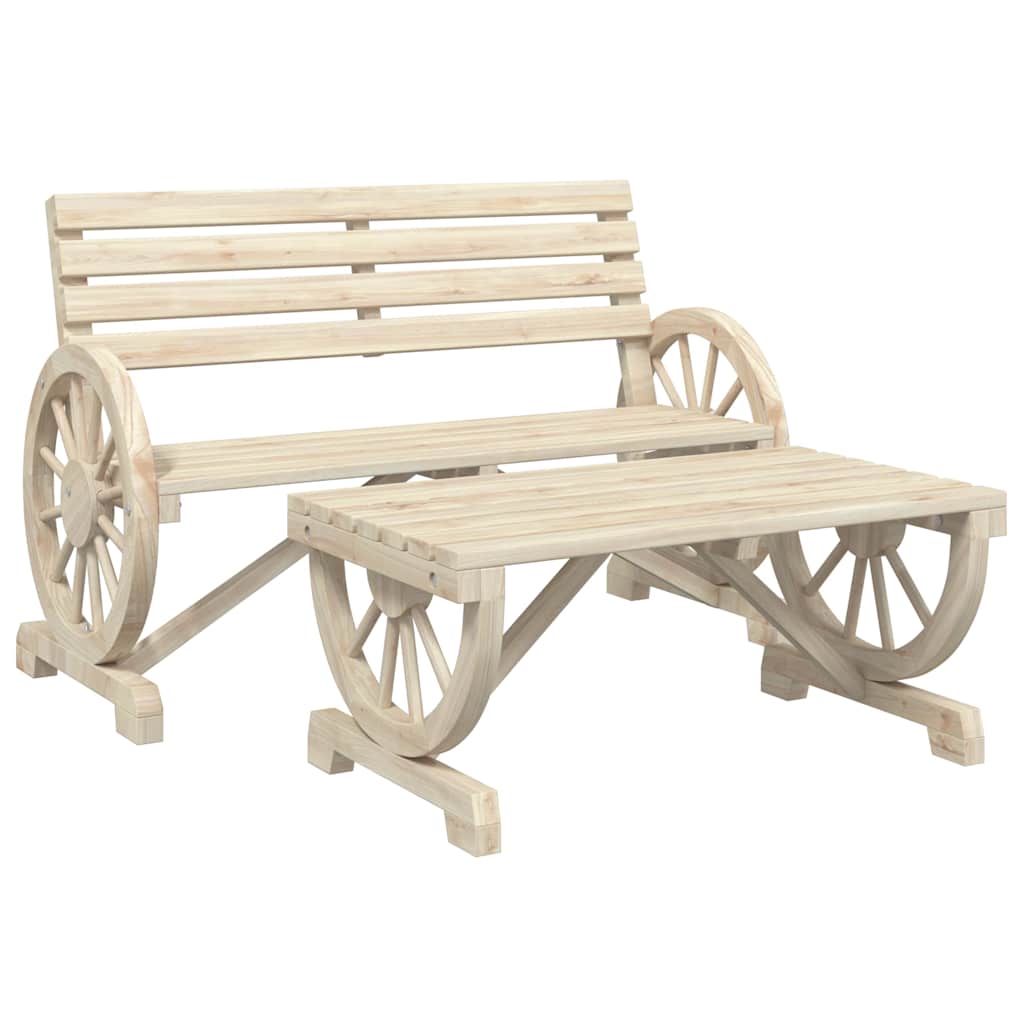 Salon de jardin 4 pcs bois de sapin massif
