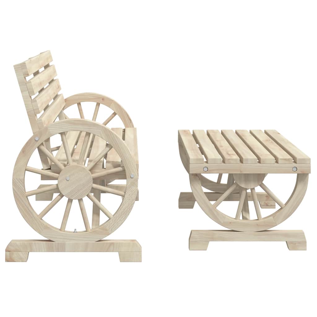 Salon de jardin 4 pcs bois de sapin massif