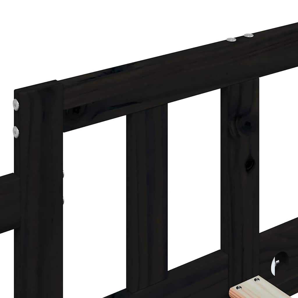 Lit de jour sans matelas noir 80x200 cm bois de pin massif - XIOS