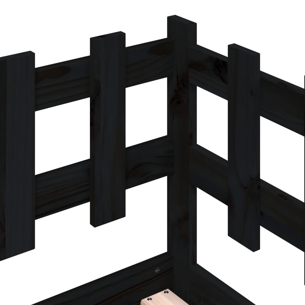 Lit de jour sans matelas noir 90x200 cm bois de pin massif - XIOS