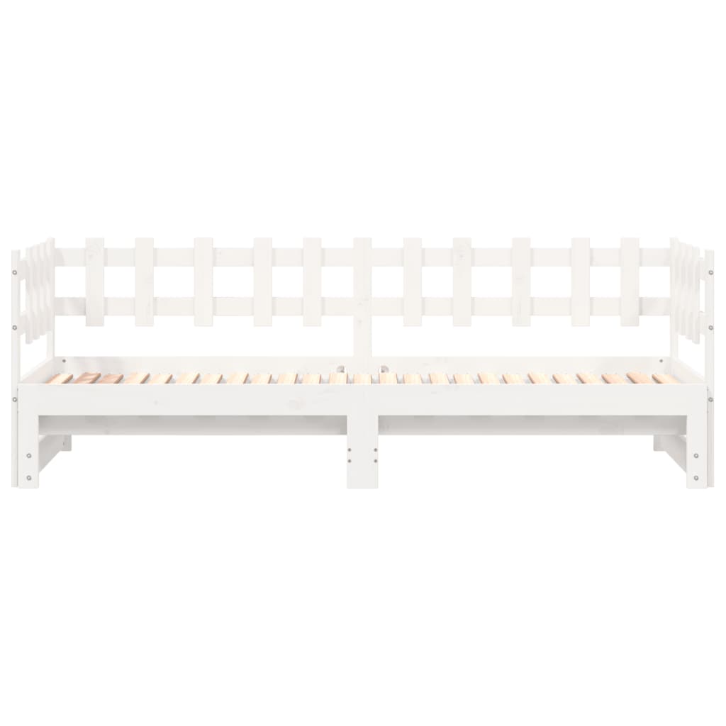 Lit coulissant sans matelas blanc 2x(90x200) cm bois massif - XIOS