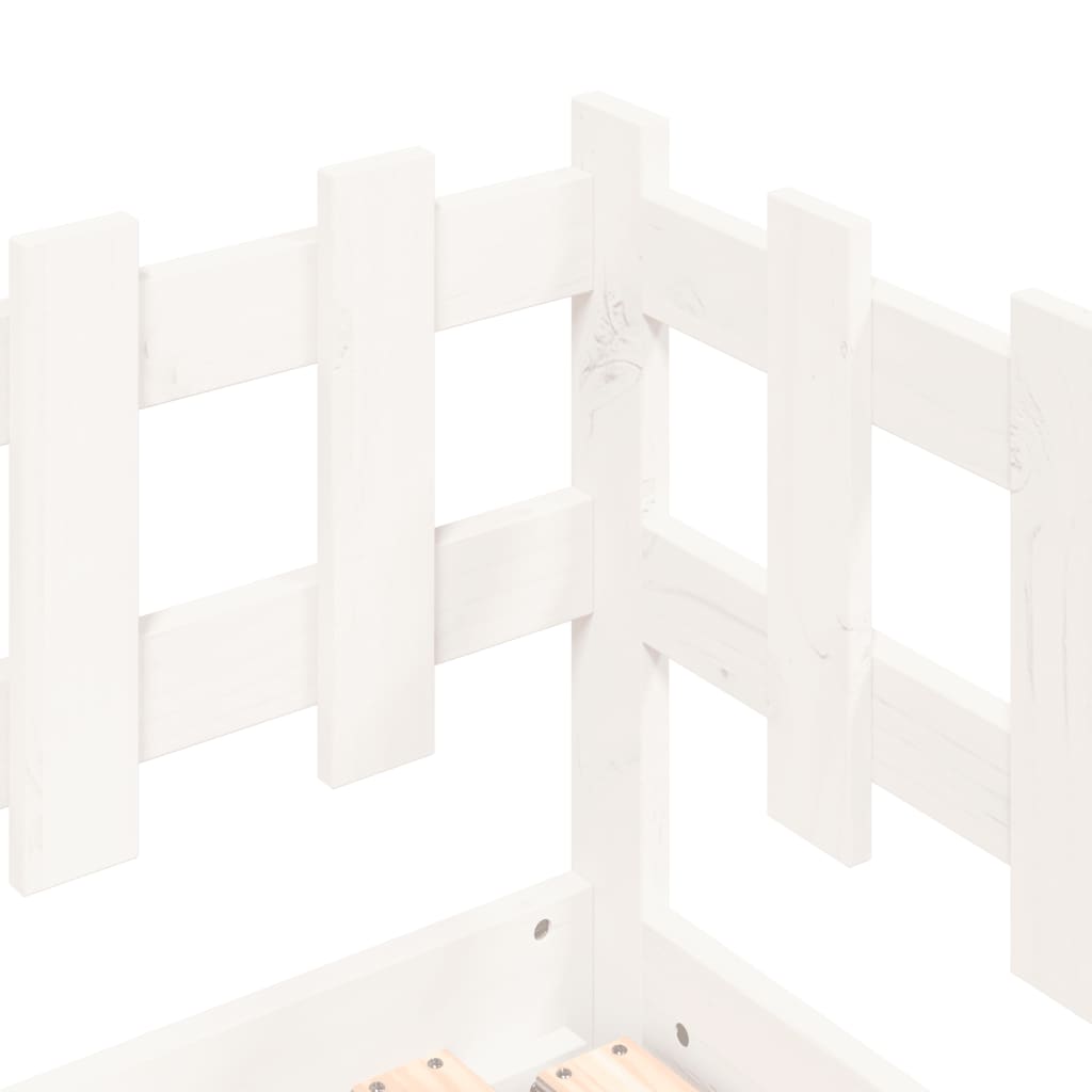 Lit coulissant sans matelas blanc 2x(90x190) cm bois massif - XIOS