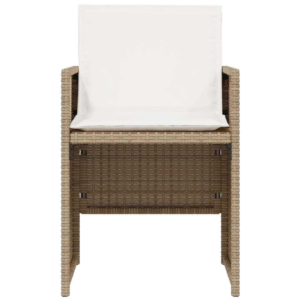 Ensemble de bistro 3 pcs avec coussins beige résine tressée - XIOS