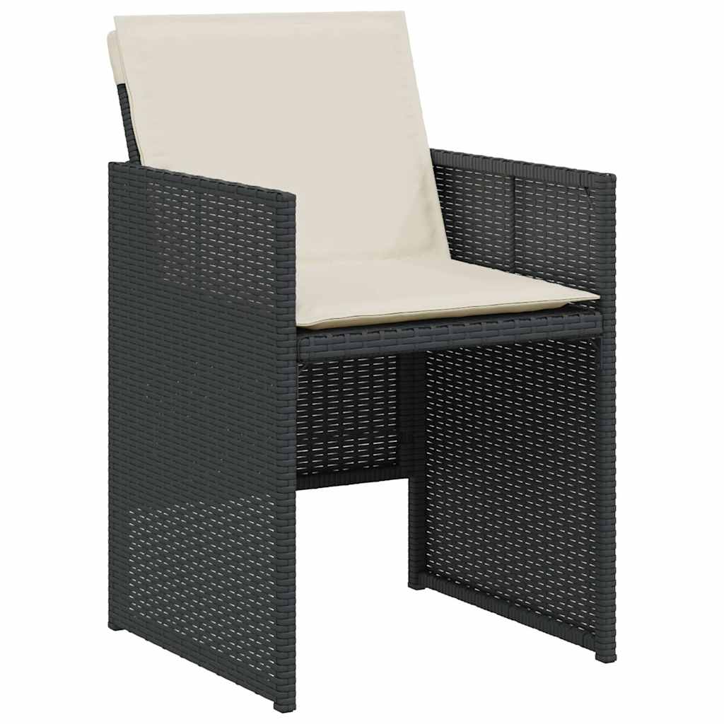 Ensemble de bistro 3 pcs avec coussins noir résine tressée - XIOS