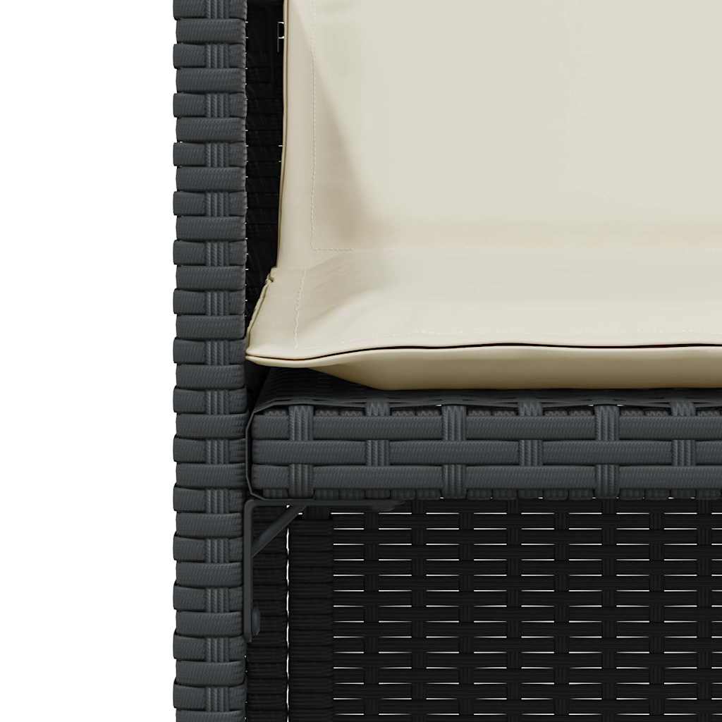 Ensemble de bistro 3 pcs avec coussins noir résine tressée - XIOS
