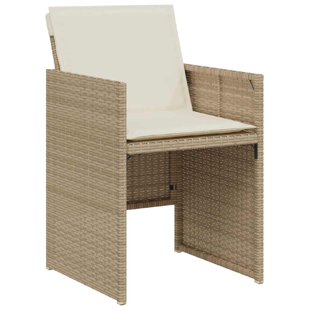 Ensemble de bistro 3 pcs avec coussins beige résine tressée - XIOS