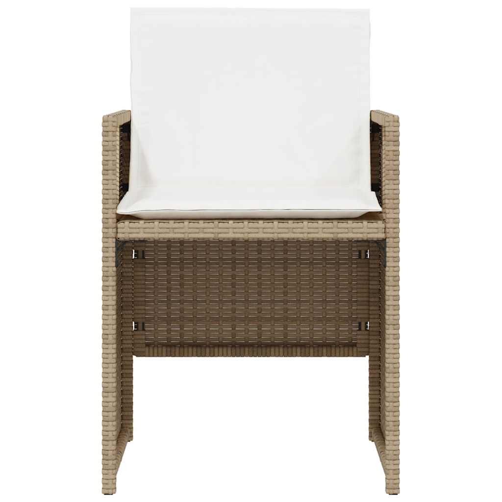 Ensemble de bistro 3 pcs avec coussins beige résine tressée - XIOS